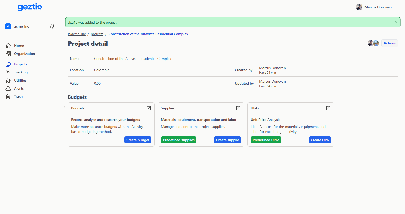 Image of collaborate dashboard geztio